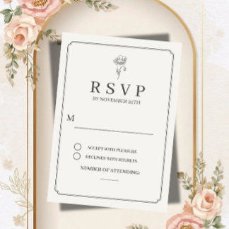 Elegant Cream Wedding RSVP Card