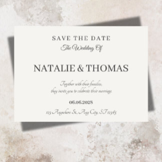 Elegant Cream Wedding Save the Date