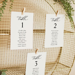 Elegant Cream Wedding Seating Chart Cards