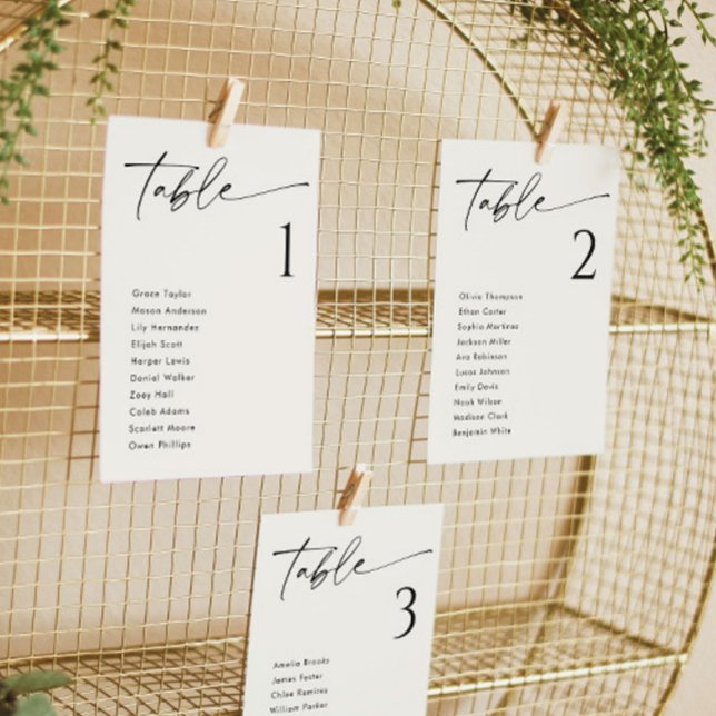 Elegant Cream Wedding Seating Chart Cards (Creator Uploaded)