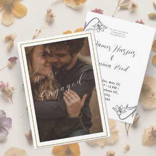 elegant creamy modern photo floral invitation