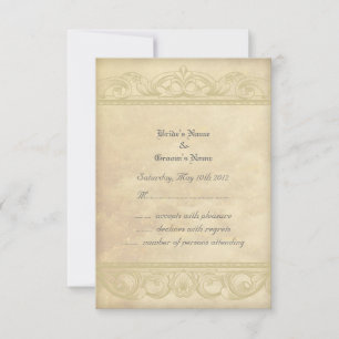 Elegant Creamy Parchment Matching RSVP Notes