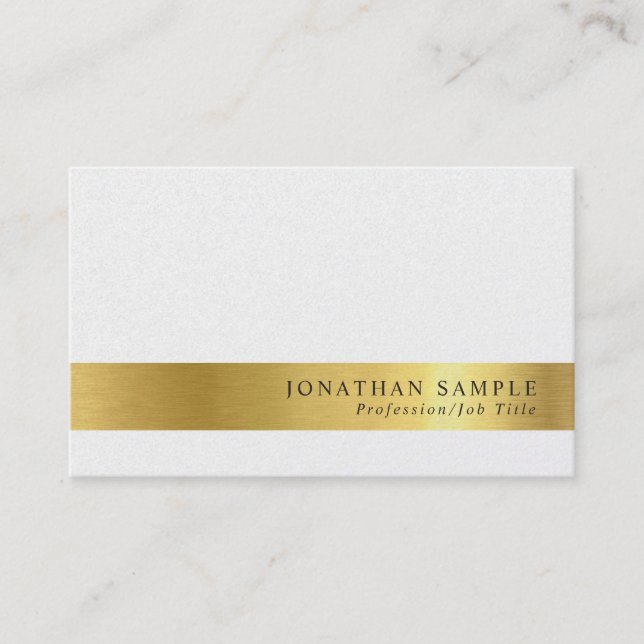 Elegant Creative Gold Look Pearl Finish Luxury Business Card (Front)