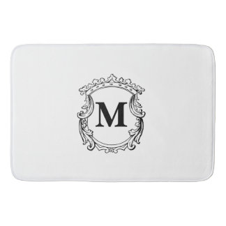 Elegant Crest Custom Monogram  Bath Mat