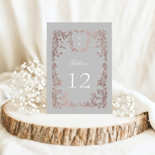 Elegant Crest Floral Wedding Table Number (Creator Uploaded)