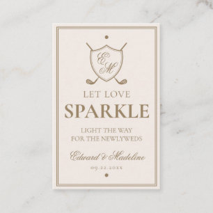Elegant Crest Monogram Golf Wedding Sparkler Tag
