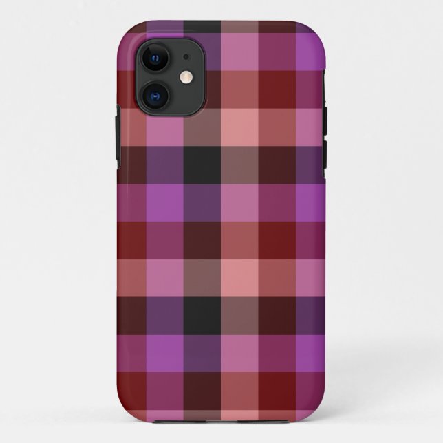 Elegant crimson and plum plaid seamless pattern  Case-Mate iPhone case (Back)