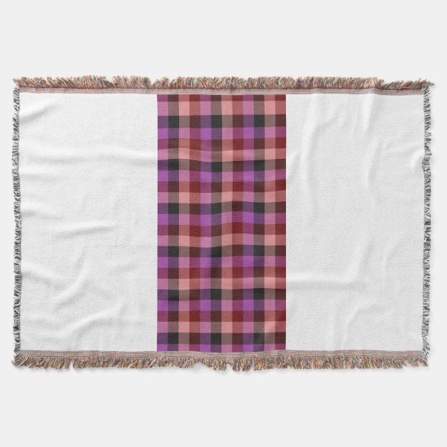 Elegant crimson and plum plaid seamless pattern  throw blanket (Front)