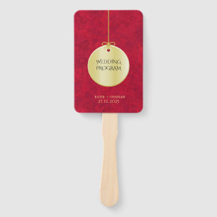 Elegant Crimson red Gold Luxury Royal Program  Hand Fan