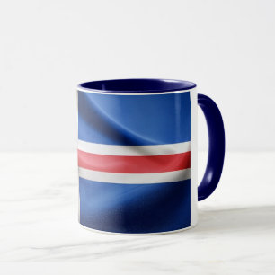 Elegant Crinkled Iceland Flag Covered Ceramic Mug