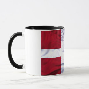 Elegant Crisp Danish Flag Covered Ceramic Mug