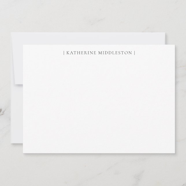 Elegant Crisp White | Note Card (Front)