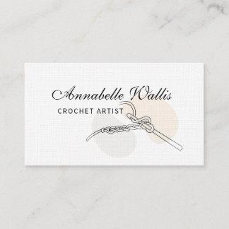 Elegant Crochet Artist Minimalist Business Card