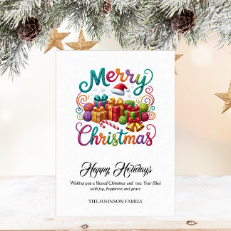 Elegant Crochet Christmas Holiday Card
