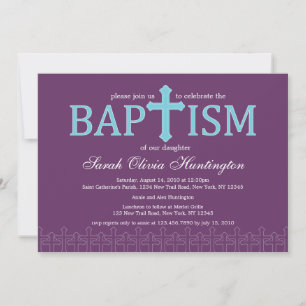 Elegant Cross Baptism Invitation