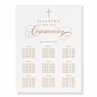 Elegant Cross Calligraphy Communion Seating Chart