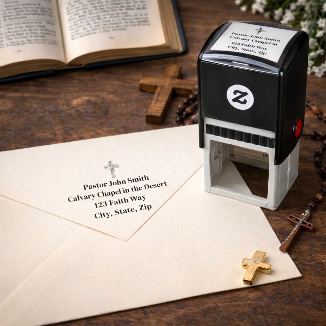 Elegant Cross Church Self Inking Rubber Stamp (Creator Uploaded)