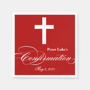 Elegant  Cross Confirmation Personalised Napkin