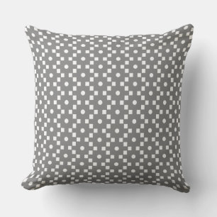 Elegant Cross Geometric Pattern in Grey & White Cushion