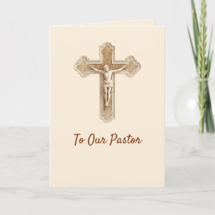 Elegant Crucifix Pastor Appreciation Card