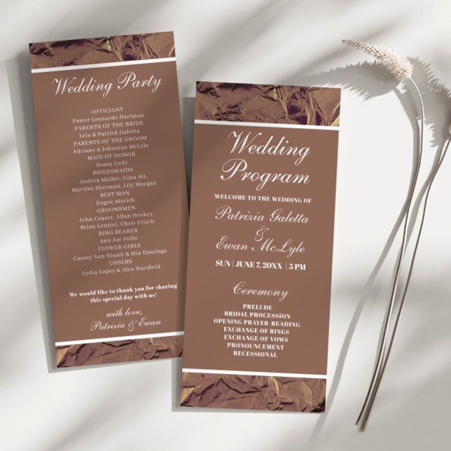 Elegant Crumpled Brown Paper Wedding Flat program  (Creator Uploaded)