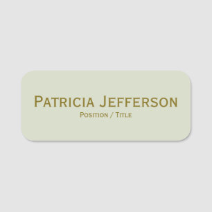 Elegant Crystal White & Gold: Modern Professional Name Tag