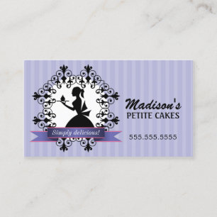 Elegant Cupcake and Lady Silhouette Business Card