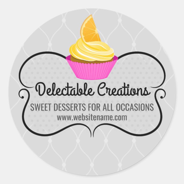 Elegant Cupcake Bakery Box Seals (Front)