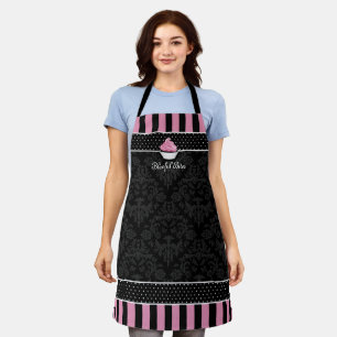 Elegant Cupcake Bakery Name Apron