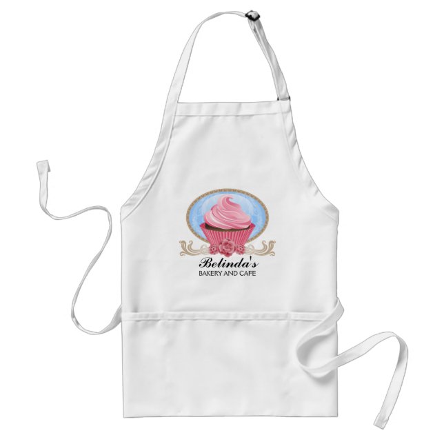 Elegant Cupcake Bakery Personalised Apron (Front)