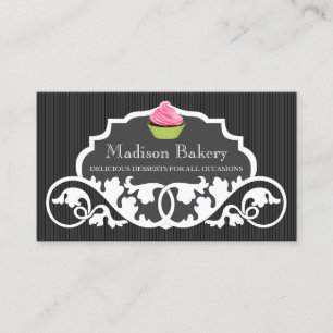 Elegant Cupcake Bakery Swirl Decoration Business Card