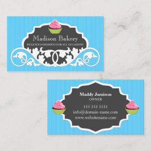 Elegant Cupcake Bakery Swirl Decoration Business Card