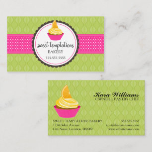 Elegant Cupcake Baking Business Card