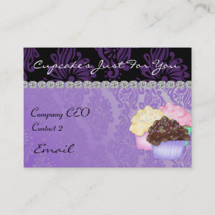 ELEGANT CUPCAKE Business Card Damask
