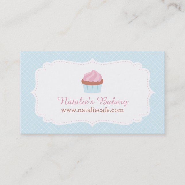 Elegant Cupcake Patisserie Baker Business Cards (Front)