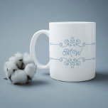 Elegant Curly Vintage Flourish Dusty Blue Monogram Coffee Mug<br><div class="desc">We are thrilled to introduce our brand new monogram design, featuring elegant white and dusty blue curly initials for a personalised touch like no other. This stunning combination of colours exudes sophistication and grace, perfect for adding a touch of luxury to any item. The intricate detail of the curly font...</div>