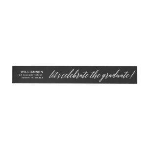 Elegant Cursive Celebrate the Graduate Seal Wraparound Address Label