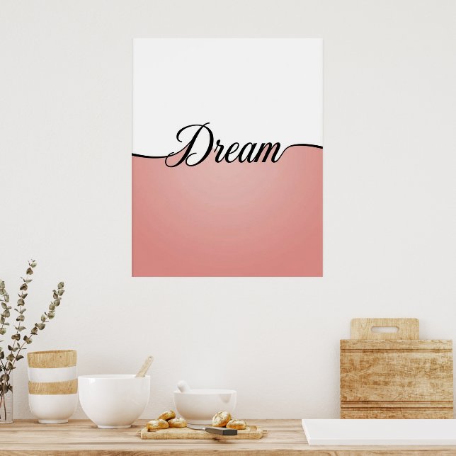 Elegant Cursive Dream Minimalist Wall Print (Kitchen)