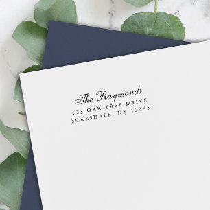 Elegant Cursive Family Name Return Address  Self-inking Stamp