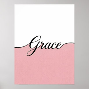 Elegant Cursive Grace Minimalist Wall Print