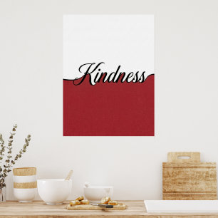 Elegant Cursive Kindness Minimalist Wall Print