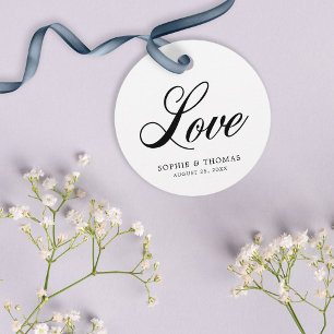 Elegant Cursive Love Wedding Favour Tags