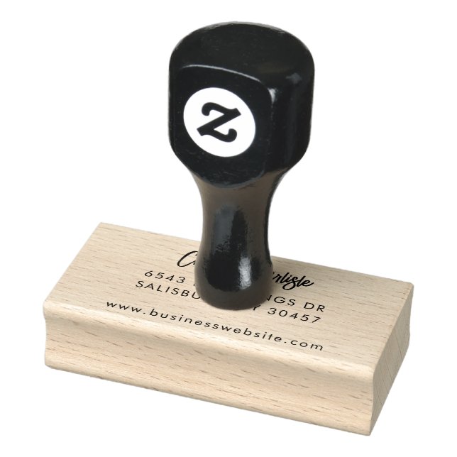 Elegant Cursive Script Mailing Address Custom Rubber Stamp (Stamp)