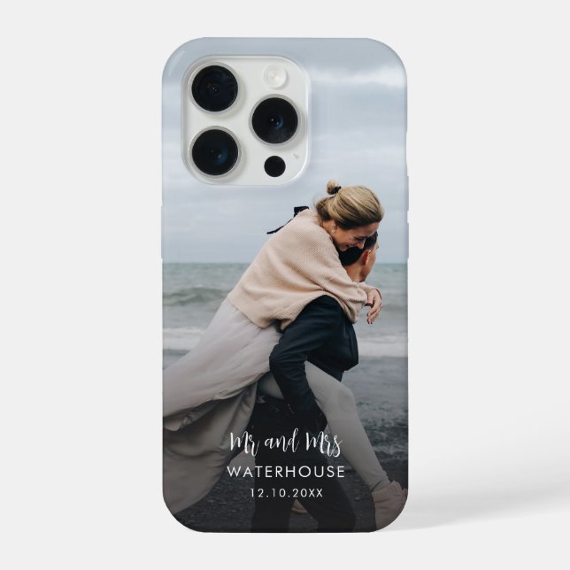 Elegant Cursive Script Photo Custom iPhone Case (Back)
