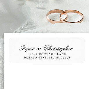 Elegant Cursive Script Wedding Return Address Label