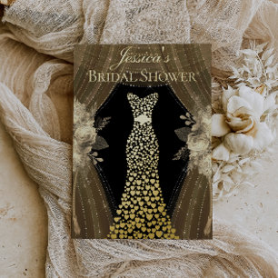 Elegant Curtains & Dress Bridal Shower Real Gold