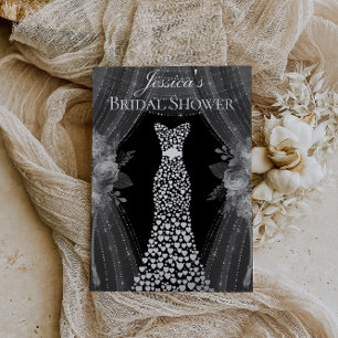 Elegant Curtains & Dress Bridal Shower Real Silver