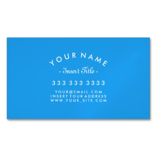 Elegant Curved Text Professional Vivid Blue Magnetic Business Card
