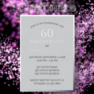 Elegant Custom 60th Wedding Anniversary Party