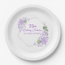 Elegant Custom 75th Birthday Lavender Floral      